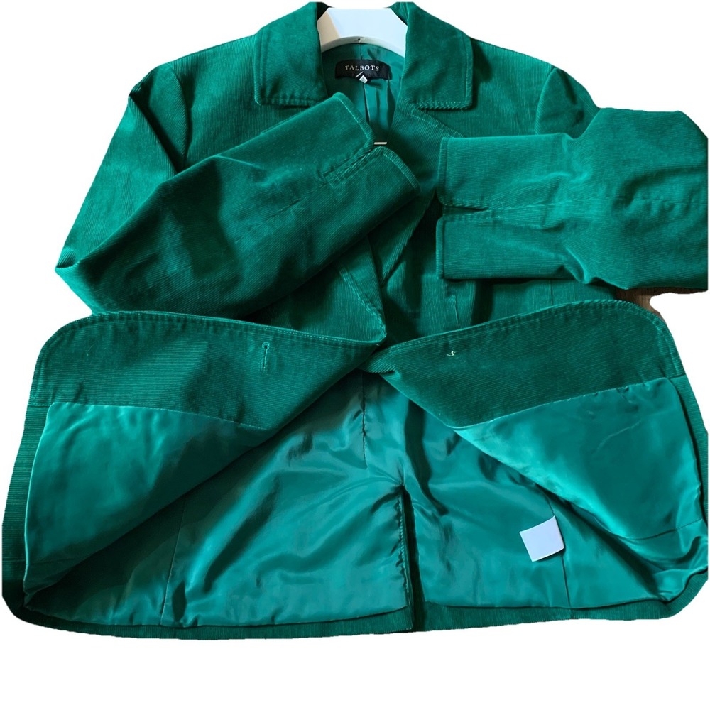 Talbots Forest Green Corduroy  women's Size 10 R 98%‎ Cotton